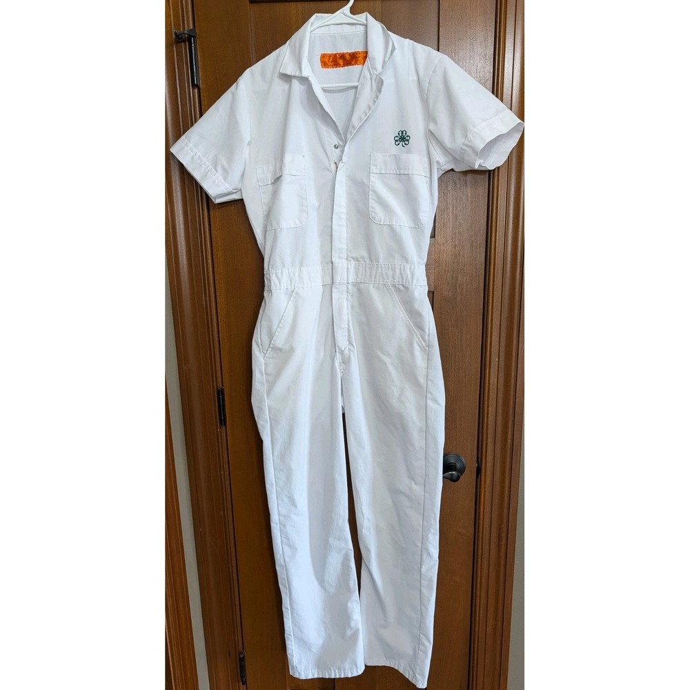 White Golf Red Kap Speedsuit Caddie Jumpsuit USED US Open Erin Hills Small ☘️